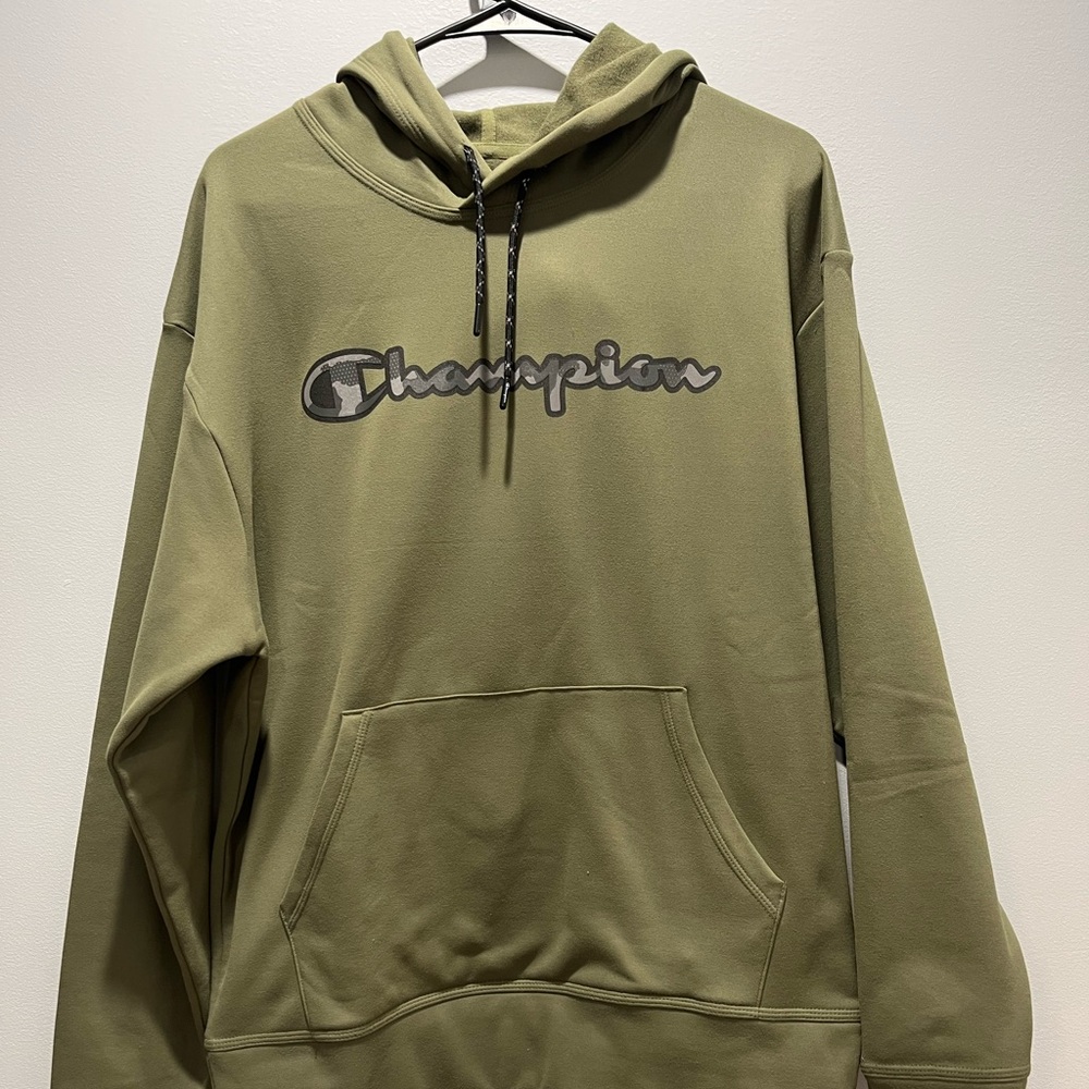 Men's Champion‎ Khaki Green Color Hoodie, Excellent Condition, Size M